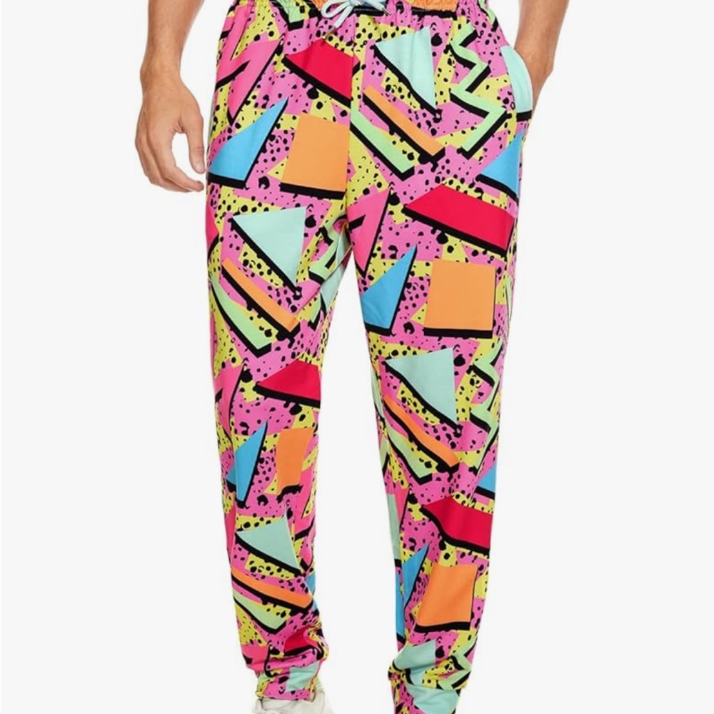 Colorful Geometric 80s 90s jogger Pants